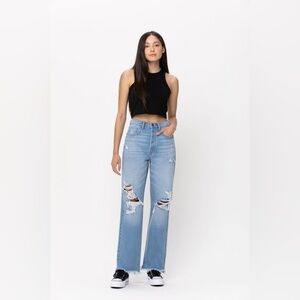 Cello High Rise Distressed Dad jeans size 28